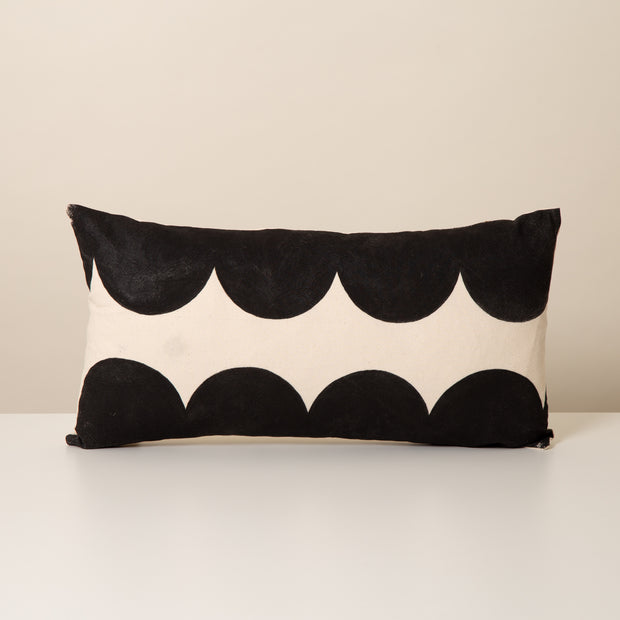 Hand Painted Scalloped Oblong Cushion