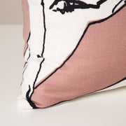 Nude Printed Linen Cushion