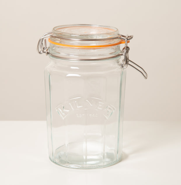 Faceted Clip Top Jar 0.95 Litre