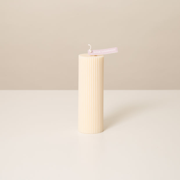 Scented Ribbed Pillar Candle